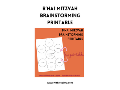 B’nai Mitzvah Brainstorming Printable - With Love, Ima