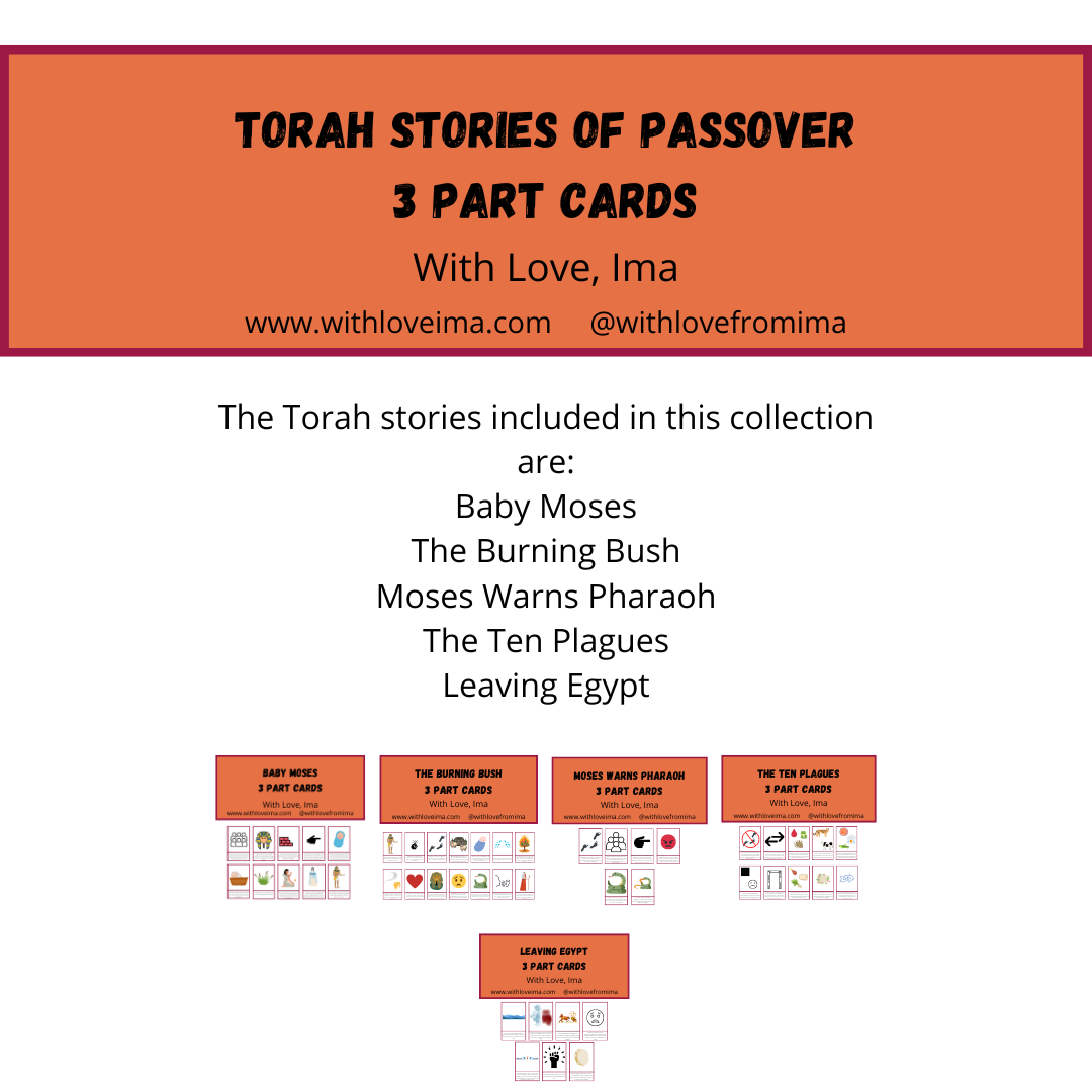 Torah Stories of Passover 3 Part Cards - With Love, Ima