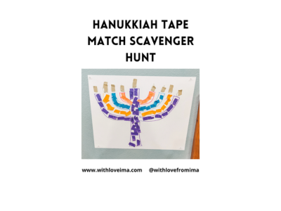 Hanukkiah Tape Match Scavenger Hunt - With Love, Ima